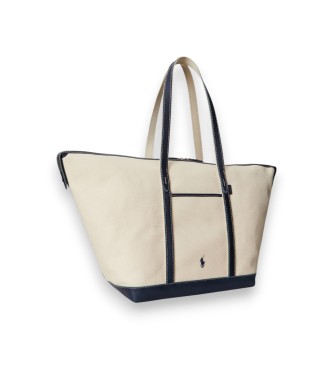 Polo Ralph Lauren Borsa tote shopper grande in tela beige