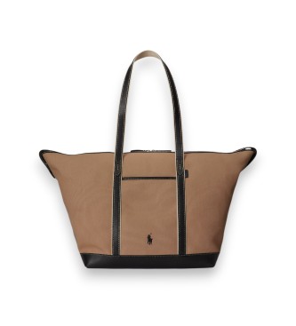 Polo Ralph Lauren Borsa tote shopper grande in tela marrone