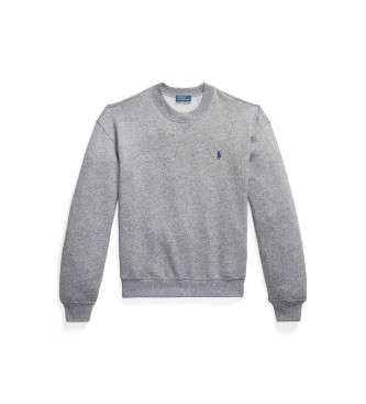 Polo Ralph Lauren Grijze fleece sweater met ronde hals