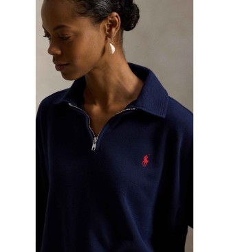 Polo Ralph Lauren L�tt fleecepullover med marinbl� dragkedja