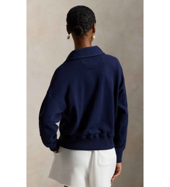 Polo Ralph Lauren L�tt fleecepullover med marinbl� dragkedja