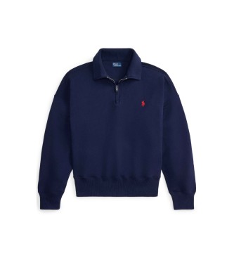 Polo Ralph Lauren L�tt fleecepullover med marinbl� dragkedja