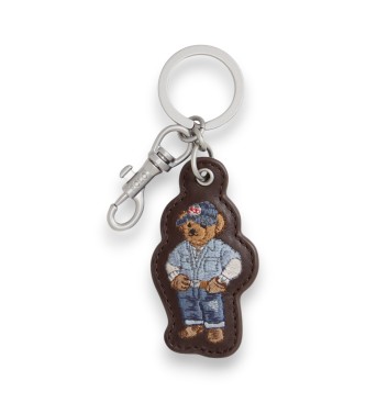 Polo Ralph Lauren Leather key ring with brown Polo Bear