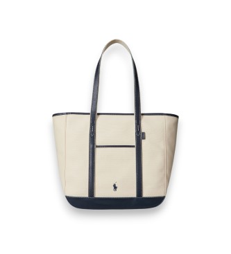 Polo Ralph Lauren Borsa tote shopper media in tela beige