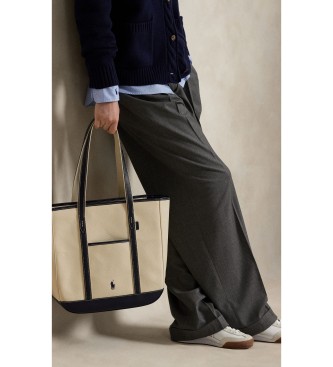 Polo Ralph Lauren Borsa tote shopper media in tela beige
