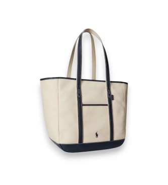 Polo Ralph Lauren Borsa tote shopper media in tela beige