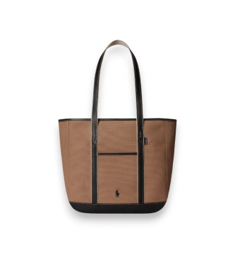 Polo Ralph Lauren Borsa tote shopper media in tela marrone