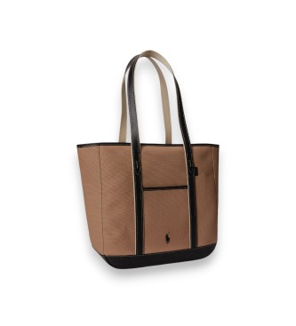 Polo Ralph Lauren Borsa tote shopper media in tela marrone