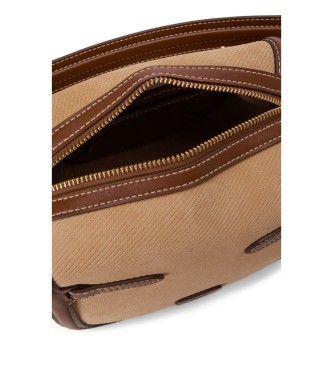 Polo Ralph Lauren Mini suede and leather beige Polo ID satchel bag