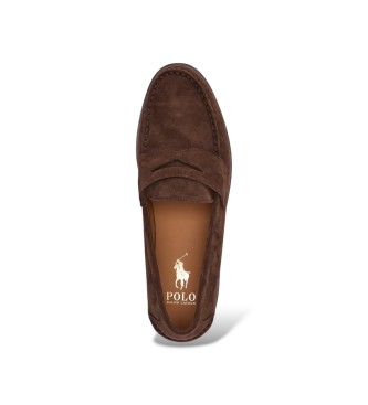 Polo Ralph Lauren Mocassins Alston penny em camur�a castanha