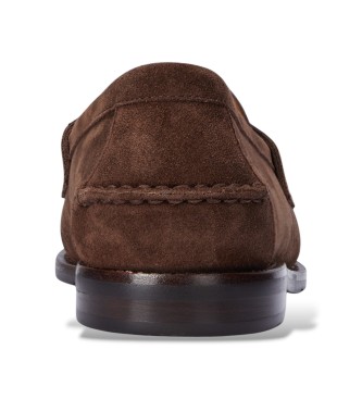 Polo Ralph Lauren Mocassins Alston penny em camur�a castanha