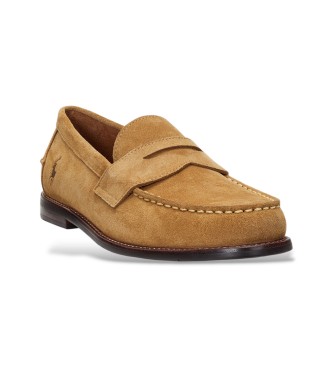 Polo Ralph Lauren Alston penny loafers i ljusbrun mocka