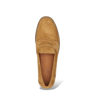 Polo Ralph Lauren Alston penny loafers i ljusbrun mocka