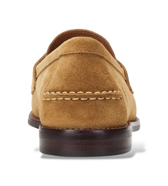 Polo Ralph Lauren Alston penny loafers i ljusbrun mocka