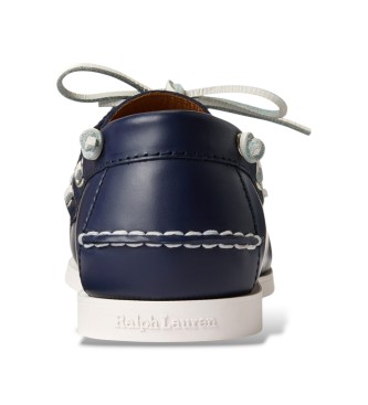 Polo Ralph Lauren Scarpe da barca Merton in pelle blu navy