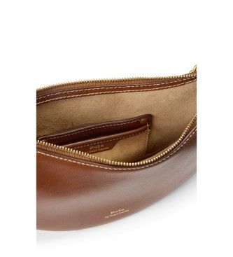 Polo Ralph Lauren Borsa Polo ID mini in pelle con catena marrone