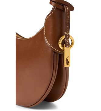 Polo Ralph Lauren Borsa Polo ID mini in pelle con catena marrone