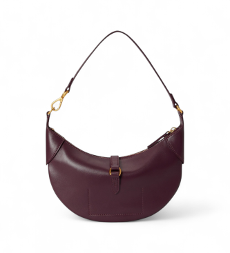Polo Ralph Lauren Borsa a spalla Polo ID mini in pelle di vitello bordeaux