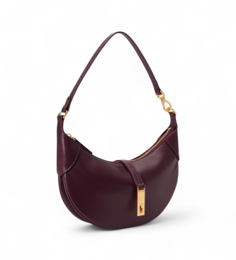 Polo Ralph Lauren Borsa a spalla Polo ID mini in pelle di vitello bordeaux