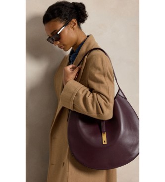 Polo Ralph Lauren Borsa a spalla Polo ID grande in pelle bordeaux