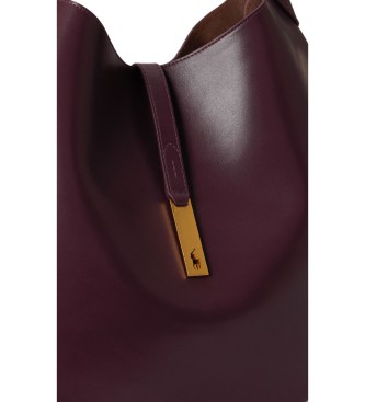 Polo Ralph Lauren Borsa a spalla Polo ID grande in pelle bordeaux