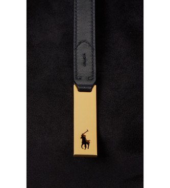 Polo Ralph Lauren Borsa a spalla Polo ID grande in camoscio nero