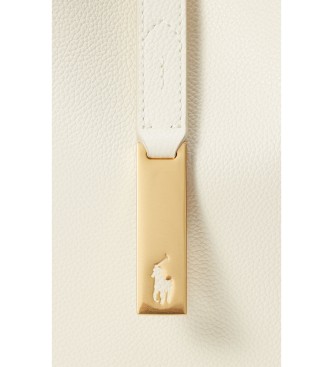 Polo Ralph Lauren Borsa a spalla Polo ID piccola in pelle bianco sporco
