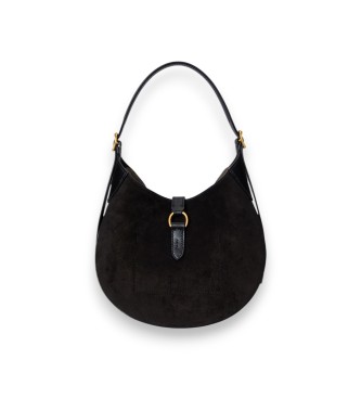 Polo Ralph Lauren Bolso de hombro Polo ID pequeño de ante negro