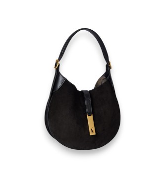 Polo Ralph Lauren Bolso de hombro Polo ID pequeño de ante negro