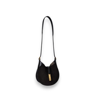 Polo Ralph Lauren Bolso de hombro Polo ID pequeño de ante negro