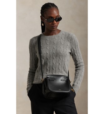Polo Ralph Lauren Black leather Polo ID mini satchel bag
