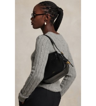 Polo Ralph Lauren Black leather Polo ID mini satchel bag