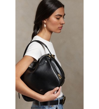 Polo Ralph Lauren Black leather Polo ID satchel bag