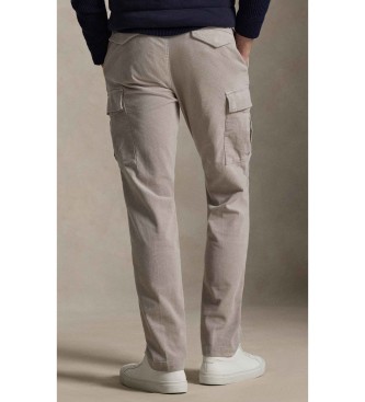 Polo Ralph Lauren Stretch corduroy cargo broek Slim fit grijs