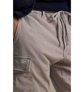Polo Ralph Lauren Stretch corduroy cargo broek Slim fit grijs