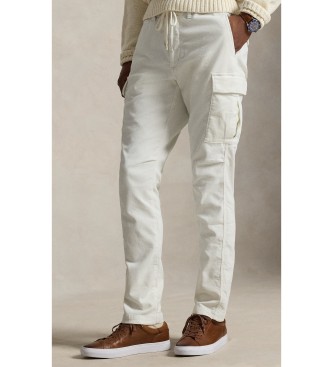 Polo Ralph Lauren Off-white Slim Fit Stretch Corduroy Cargo Broek Off White