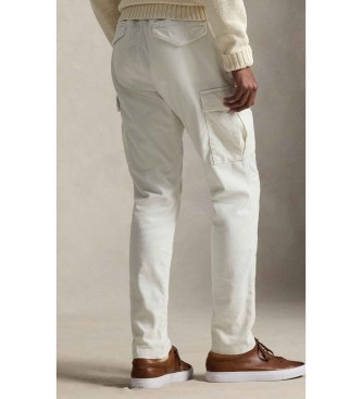 Polo Ralph Lauren Off-white Slim Fit Stretch Corduroy Cargo Broek Off White
