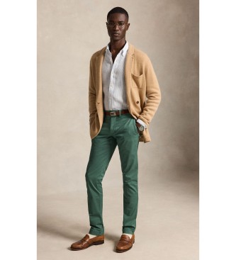 Polo Ralph Lauren Calça chino Slim Fit elástica verde