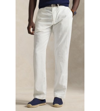Polo Ralph Lauren Calça de algodão e linho Classic Fit branca