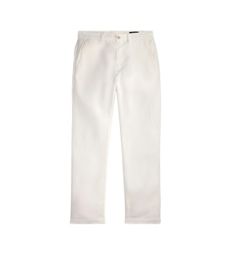 Polo Ralph Lauren Calça de algodão e linho Classic Fit branca