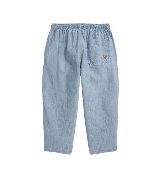 Polo Ralph Lauren Pantaloni in chambray di cotone Big Fit blu