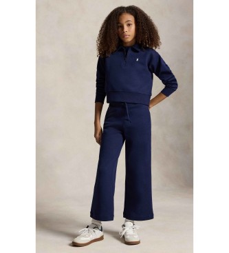 Polo Ralph Lauren Marineblaue doppelt gestrickte weite Trainingshose