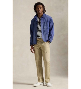 Polo Ralph Lauren Rechte beige broek van linnen en katoen