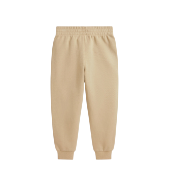 Polo Ralph Lauren Beige joggingbyxor i dubbelstickad trikå
