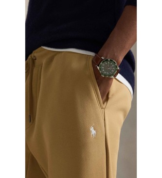 Polo Ralph Lauren Bruine dubbel gebreide joggerbroek