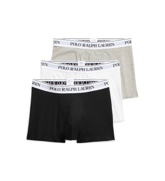 Polo Ralph Lauren Lot de 3 boxers classiques en coton gris, blanc, noir