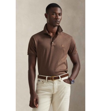 Polo Ralph Lauren Polo Custom Slim Fit in cotone morbido marrone