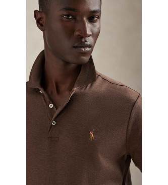 Polo Ralph Lauren Polo Custom Slim Fit in cotone morbido marrone