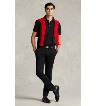 Polo Ralph Lauren Custom Slim Fit poloshirt van zacht katoen zwart