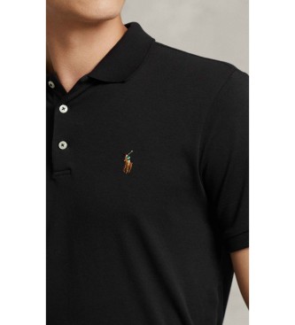 Polo Ralph Lauren Custom Slim Fit poloshirt van zacht katoen zwart
